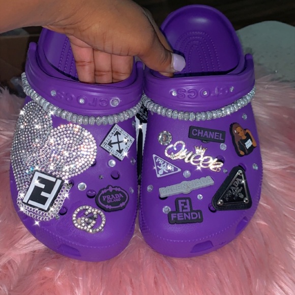 Sold‼️Purple designer crocs - Picture 2 of 3